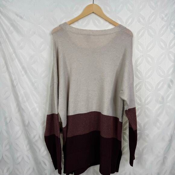 Ana Women’s long sleeve colorblock Oversized Lounge Sweater Size XL NWT - Picture 3 of 6